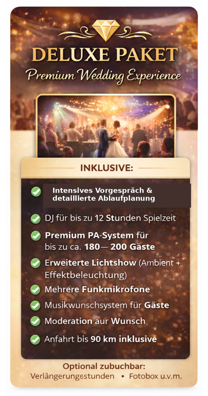 Buchungspaket Deluxe von DJ Tios