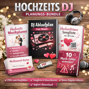 Hochzeits Musikplaner PDF – DJ Ablaufplan & Hochzeitstanz Songs Bundle